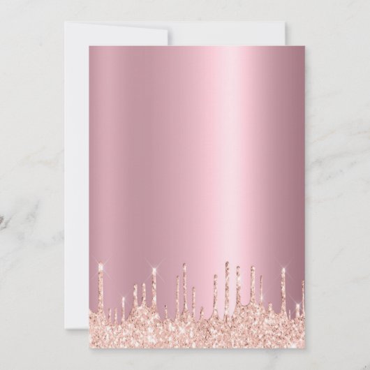 Invitation Dégustations de parties scintillant rose en or ros (Dos)