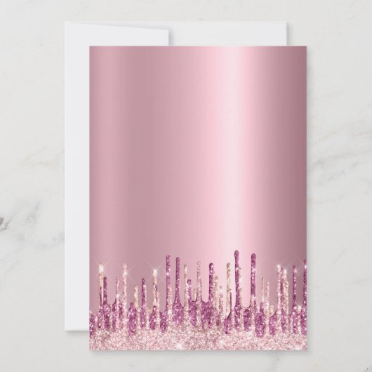 Invitation Dégustations de parties scintillant rose en or ros (Dos)