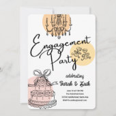 Invitation Déguster le Doodle Engagement Party (Devant)