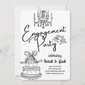 Invitation Déguster le Doodle Engagement Party (Devant)