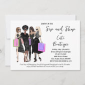 Invitation Dégustez et faites du shopping Ouverture d'une nou (Devant)