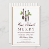 Invitation Dégustez et soyez joyeux Noël (Devant / Derrière)