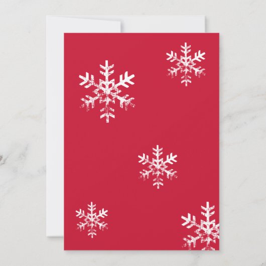 Invitation Dégustez Joyeux Red Snowflake Noël Party (Dos)