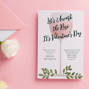 Invitation Dégustez le vin rosé Saint Valentin