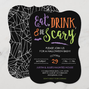 Invitation Dégustez un verre et soyez effrayants les invitati