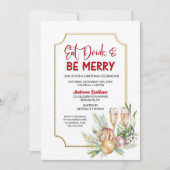 Invitation Dégustez un verre et soyez joyeux Champagne de Noë (Devant)