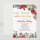 Invitation Dégustez un verre et soyez joyeux fêté de Noël Flo (Devant / Derrière)