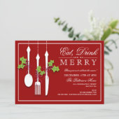 Invitation Dégustez un verre et soyez joyeux Noël Fête (Debout devant)