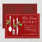 Invitation Dégustez un verre et soyez joyeux Noël Fête (Devant / Derrière)