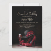 Invitation Déjeuner avec des chaussures à talons hauts rouges (Devant)