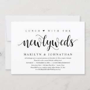 Invitation Déjeuner Avec Les Nouveaux Mariés, Mariage Elopeme