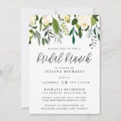 Invitation Déjeuner botanique ivoire et vert pour la mariée (Devant)