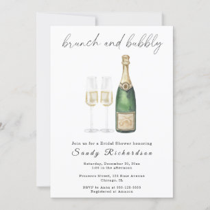 Invitation Déjeuner champagnisé et douche de mariée pétillant
