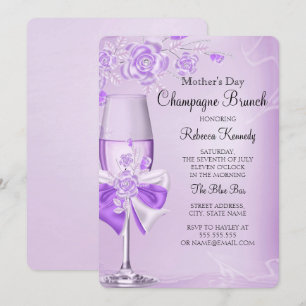 Invitation Déjeuner champenoise Fête des Mères Jolie Rose Lil