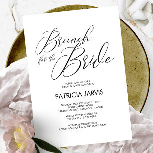 Invitation Déjeuner chic avec écriture pour la mariée Baby Sh