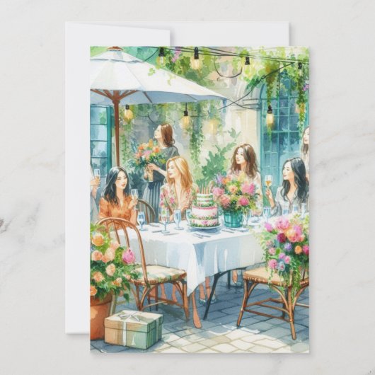 Invitation Déjeuner Chic Dames Anniversaire (Dos)