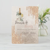 Invitation Déjeuner Chic Drips Brunch & Bubbly Shower de mari (Debout devant)