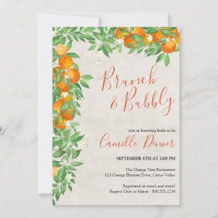 Invitation Déjeuner Citron Orange & Brunch Mariage à Bulles