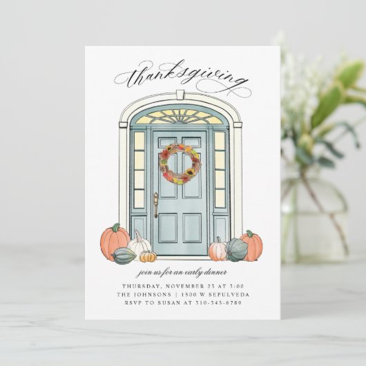 Invitation Déjeuner d'action de grâces (Debout devant)