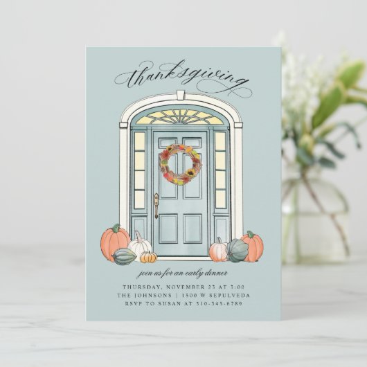 Invitation Déjeuner d'action de grâces (Debout devant)