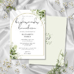 Invitation Déjeuner d'affaires avec Bridesmaids Gold Arch<br><div class="desc">Cette élégante invitation à déjeuner d'une femme d'honneur feuille en or à la verdure botanique peut être personnalisée avec vos informations en typographie chic avec vos initiales monogrammes au verso. Conçu par Thisisnotme©</div>