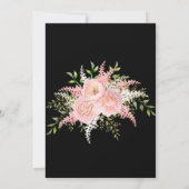 Invitation Déjeuner d'affaires Black Blush Rose Gold Floral (Dos)