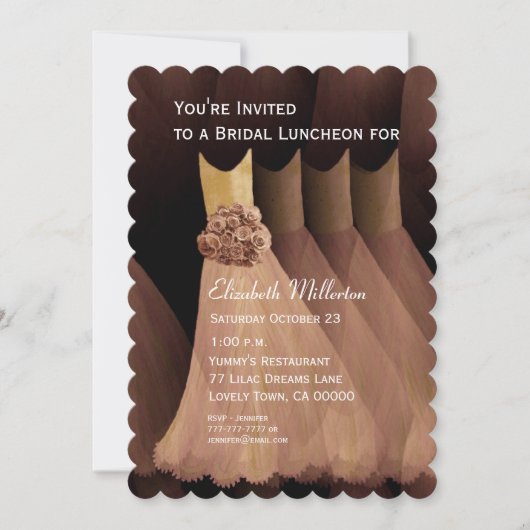 Invitation Déjeuner d'affaires Brunch Golden Tan Dresses V05 (Devant)