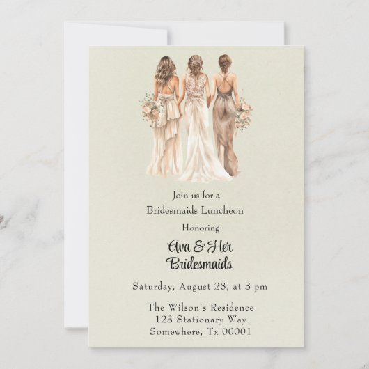 Invitation Déjeuner d'affaires de Bridesmaids vert clair (Devant)
