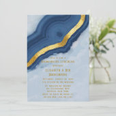 Invitation Déjeuner d'affaires de la Dusty Navy Blue & Gold A (Debout devant)