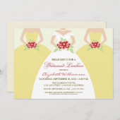 Invitation Déjeuner d'affaires de la femme de ménage / jaune (Devant / Derrière)