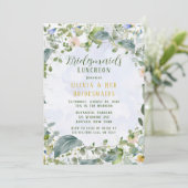 Invitation Déjeuner d'affaires Fleur sauvage Dusty Blue (Debout devant)