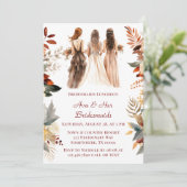 Invitation Déjeuner d'affaires floral Orange Burgundy (Debout devant)