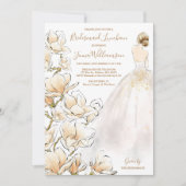 Invitation Déjeuner d'affaires Gold Magnolia Bridesmaid (Devant)