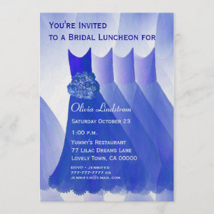 Invitation Déjeuner d'affaires ou robes bleues royales Brunch