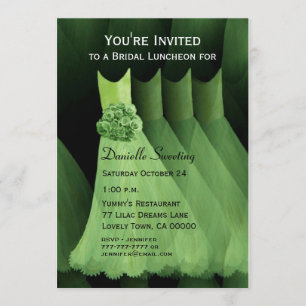Invitation Déjeuner d'affaires ou robes vertes Brunch V03A