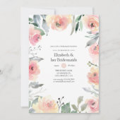 Invitation Déjeuner d'affaires Pastel Blush Pink Floral Bride (Devant)