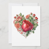 Invitation Déjeuner d'affaires Rose de la Saint-Valentin (Dos)