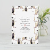 Invitation Déjeuner d'affaires rose Gold et Blush Wine Brides (Debout devant)