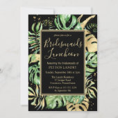 Invitation Déjeuner d'affaires Tropical Black & Gold Bridesma (Devant)