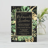 Invitation Déjeuner d'affaires Tropical Black & Gold Bridesma (Debout devant)