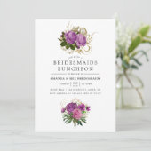 Invitation Déjeuner d'affaires Vintage violet et or (Debout devant)