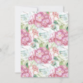 Invitation Déjeuner d'anniversaire botanique rose élégant  (Dos)