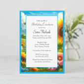 Invitation Déjeuner d'anniversaire Sunflower Floral (Debout devant)