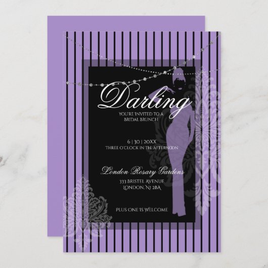 Invitation Déjeuner de baby shower avec la mariée (Devant / Derrière)