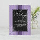 Invitation Déjeuner de baby shower avec la mariée violet noir (Debout devant)