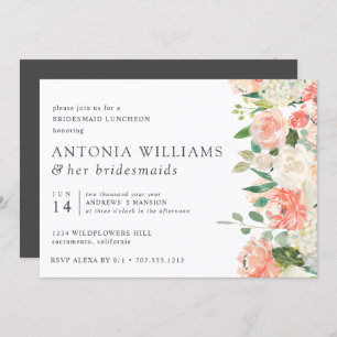 Invitation Déjeuner de bonne femme de chambre rose à la flora