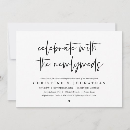 Invitation Déjeuner de brunch avec les jeunes mariés, invitat (Devant)