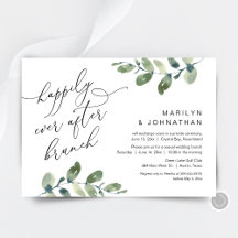 Déjeuner de brunch de mariage vert Happily Ever Af