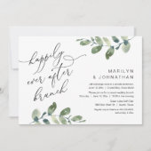 Invitation Déjeuner de brunch de mariage vert Happily Ever Af (Devant)