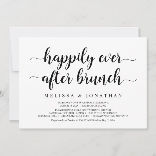 Invitation Déjeuner de conte de fées, Mariage en fuite (Devant)